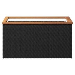 vidaXL Jardinera de ratán sintético negra 80x40x40 cm