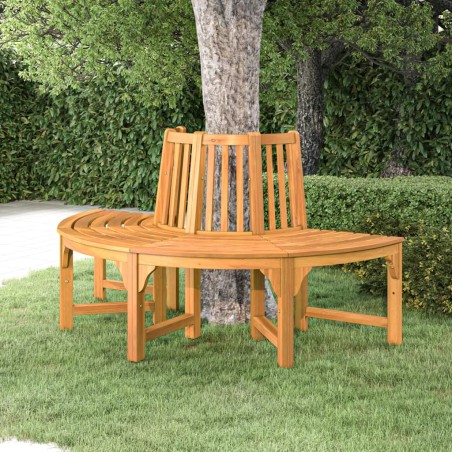 vidaXL Banco de árbol semicircular madera maciza eucalipto Ø160 cm
