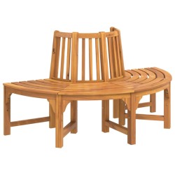vidaXL Banco de árbol semicircular madera maciza eucalipto Ø160 cm