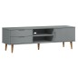 vidaXL Mueble de TV MOLDE madera maciza de pino gris 158x40x49 cm