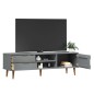 vidaXL Mueble de TV MOLDE madera maciza de pino gris 158x40x49 cm