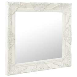 vidaXL Espejo de pared estilo barroco blanco 60x60 cm