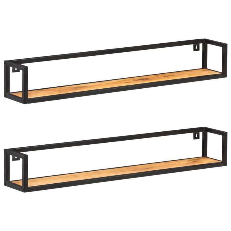 vidaXL Estantes de pared 2 unidades 120 cm madera maciza acacia vidaXL Estantes de pared 2 unidades 120 cm madera maciza acacia
