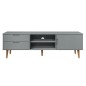 vidaXL Mueble de TV MOLDE madera maciza de pino gris 158x40x49 cm
