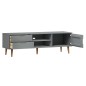 vidaXL Mueble de TV MOLDE madera maciza de pino gris 158x40x49 cm