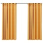 vidaXL Cortinas opacas ganchos look de lino 2 pzas amarillo 140x175 cm vidaXL Cortinas opacas ganchos look de lino 2 pzas amarillo 140x175 cm