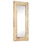 vidaXL Espejo tallado a mano madera maciza de mango 110x50x2,6 cm vidaXL Espejo tallado a mano madera maciza de mango 110x50x2,6 cm