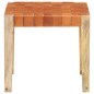 vidaXL Taburete de cuero auténtico marrón claro madera de mango maciza vidaXL Taburete de cuero auténtico marrón claro madera de mango maciza