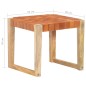 vidaXL Taburete de cuero auténtico marrón claro madera de mango maciza vidaXL Taburete de cuero auténtico marrón claro madera de mango maciza
