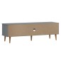 vidaXL Mueble de TV MOLDE madera maciza de pino gris 158x40x49 cm