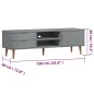 vidaXL Mueble de TV MOLDE madera maciza de pino gris 158x40x49 cm
