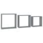 vidaXL Estantes cubo de pared 3 unidades MDF gris vidaXL Estantes cubo de pared 3 unidades MDF gris