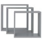 vidaXL Estantes cubo de pared 3 unidades MDF gris vidaXL Estantes cubo de pared 3 unidades MDF gris