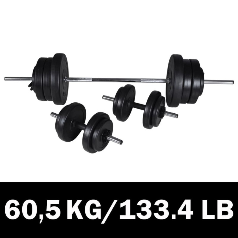 vidaXL Juego de pesas 2 de mancuernas 60,5 kg vidaXL Juego de pesas 2 de mancuernas 60,5 kg