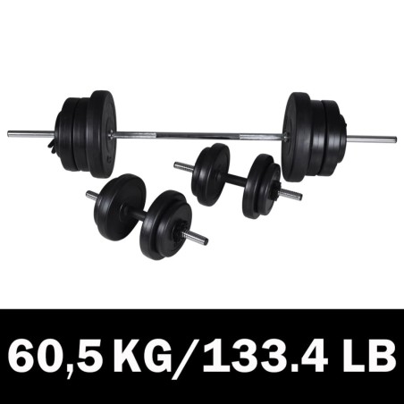 vidaXL Juego de pesas 2 de mancuernas 60,5 kg
