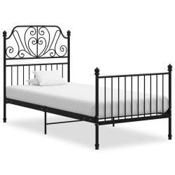 vidaXL Estructura de cama de metal negro 100x200 cm