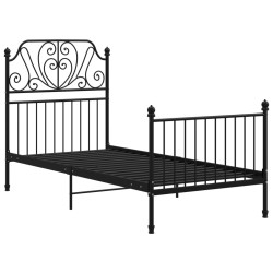 vidaXL Estructura de cama de metal negro 100x200 cm