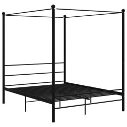vidaXL Estructura de cama con dosel metal negro 160x200 cm 