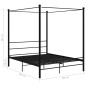 vidaXL Estructura de cama con dosel metal negro 160x200 cm vidaXL Estructura de cama con dosel metal negro 160x200 cm