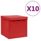 vidaXL Cajas de almacenaje con tapas 10 uds rojo 28x28x28 cm vidaXL Cajas de almacenaje con tapas 10 uds rojo 28x28x28 cm