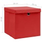 vidaXL Cajas de almacenaje con tapas 10 uds rojo 28x28x28 cm vidaXL Cajas de almacenaje con tapas 10 uds rojo 28x28x28 cm