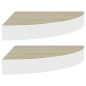 vidaXL Estante de esquina de pared 2 uds MDF roble/blanco 35x35x3,8 cm vidaXL Estante de esquina de pared 2 uds MDF roble/blanco 35x35x3,8 cm