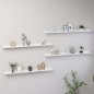 vidaXL Estantes de pared 4 unidades blanco brillo 100x9x3 cm vidaXL Estantes de pared 4 unidades blanco brillo 100x9x3 cm