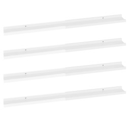 vidaXL Estantes de pared 4 unidades blanco brillo 100x9x3 cm