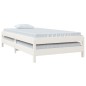 vidaXL Cama apilable de madera pino maciza blanco 90x200 cm vidaXL Cama apilable de madera pino maciza blanco 90x200 cm