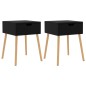 vidaXL Mesitas de noche 2 uds madera de ingeniería negra 40x40x56 cm