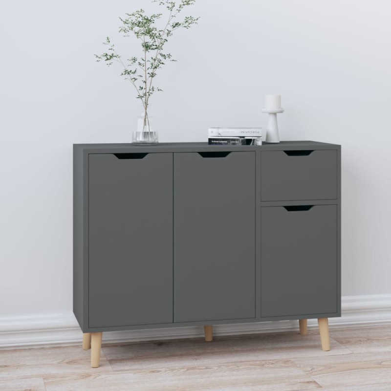 vidaXL Aparador de madera de ingeniería gris 90x30x72 cm vidaXL Aparador de madera de ingeniería gris 90x30x72 cm