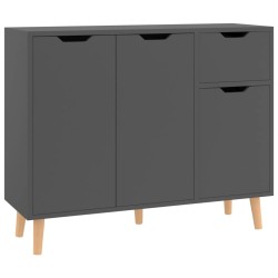 vidaXL Aparador de madera de ingeniería gris 90x30x72 cm