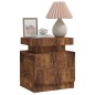 vidaXL Mesita de noche madera de ingeniería roble ahumado 45x35x52 cm