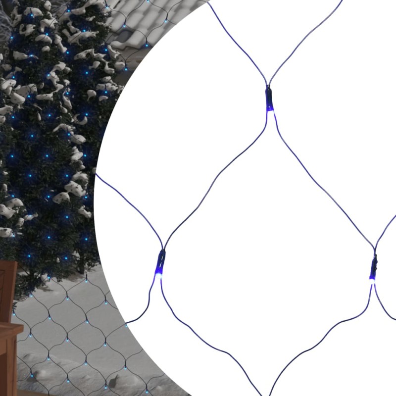 vidaXL Red de luces de Navidad 306 LEDs azul 3x3 m interior/exterior vidaXL Red de luces de Navidad 306 LEDs azul 3x3 m interior/exterior