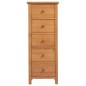 vidaXL Cajonera sinfonier de madera de roble maciza 45x32x110 cm
