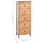 vidaXL Cajonera sinfonier de madera de roble maciza 45x32x110 cm