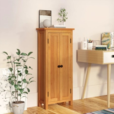 vidaXL Armario de almacenaje de madera de roble maciza 50x22x110 cm 