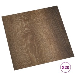 vidaXL Tarimas autoadhesivas 20 unidades PVC 1,86 m² marrón