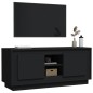 vidaXL Mueble de TV madera contrachapada negro 102x35x45 cm vidaXL Mueble de TV madera contrachapada negro 102x35x45 cm