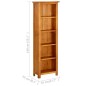 vidaXL Estantería de 5 niveles de madera maciza de roble 45x22x140 cm vidaXL Estantería de 5 niveles de madera maciza de roble 45x22x140 cm