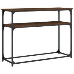 vidaXL Mesa consola madera de ingeniería marrón roble 100x35,5x75 cm
