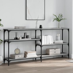vidaXL Mesa consola madera de ingeniería gris Sonoma 160x29x75 cm