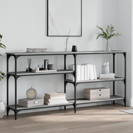 vidaXL Mesa consola madera de ingeniería gris Sonoma 160x29x75 cm