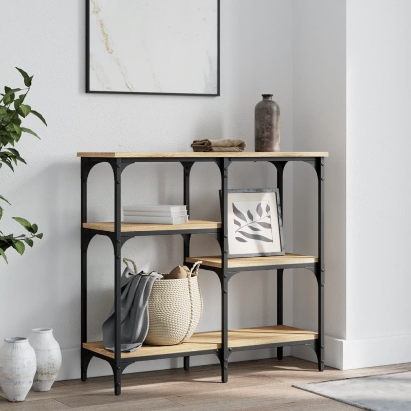 vidaXL Mesa consola madera de ingeniería roble Sonoma 80x29x75 cm vidaXL Mesa consola madera de ingeniería roble Sonoma 80x29x75 cm