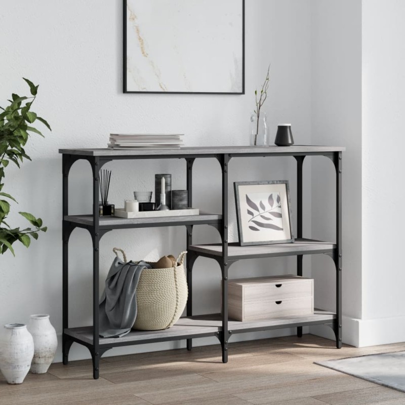 vidaXL Mesa consola madera de ingeniería gris Sonoma 102x29x75 cm vidaXL Mesa consola madera de ingeniería gris Sonoma 102x29x75 cm