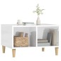 vidaXL Mesa de centro madera contrachapada blanco brillo 60x50x36,5 cm vidaXL Mesa de centro madera contrachapada blanco brillo 60x50x36,5 cm