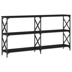 vidaXL Mesa consola madera de ingeniería negra 156x28x80,5 cm