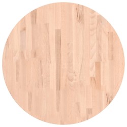 vidaXL Tablero redondo de madera maciza de haya Ø70x4 cm