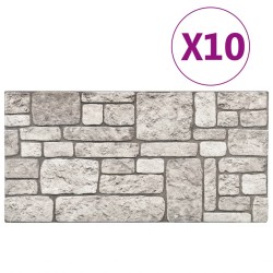 vidaXL Paneles de pared 3D 10 uds EPS con diseño de ladrillo gris