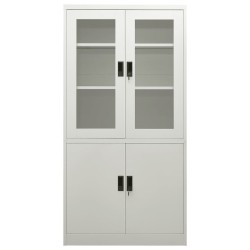 vidaXL Armario de oficina de acero gris claro 90x40x180 cm